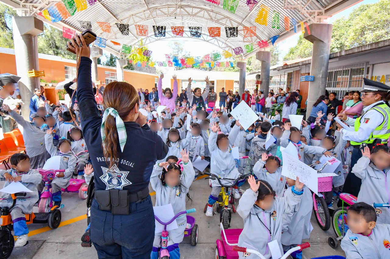 Con proximidad social, Huamantla fortalece acciones de prevención del delito y educación vial en jardín de niños